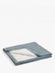 Cable Knit Sherpa Fleece Baby Blanket,Cadet Blue