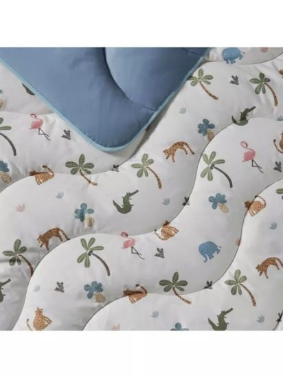 Junior Jungle Print Coverless Duvet & Pillowcase Set, 7 Tog, Single
